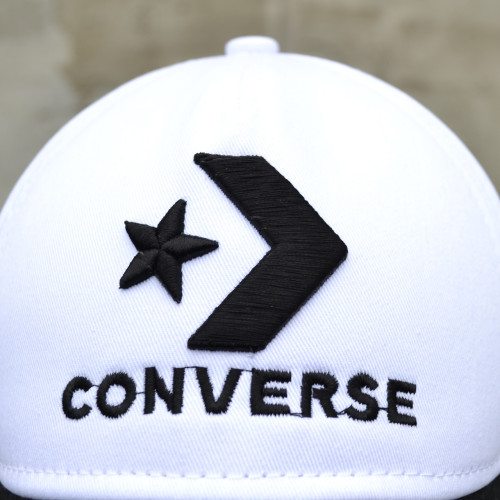Кепка Converse бейсболка чоловіча чорно біла з вишивкою 3Д логотипом конверс