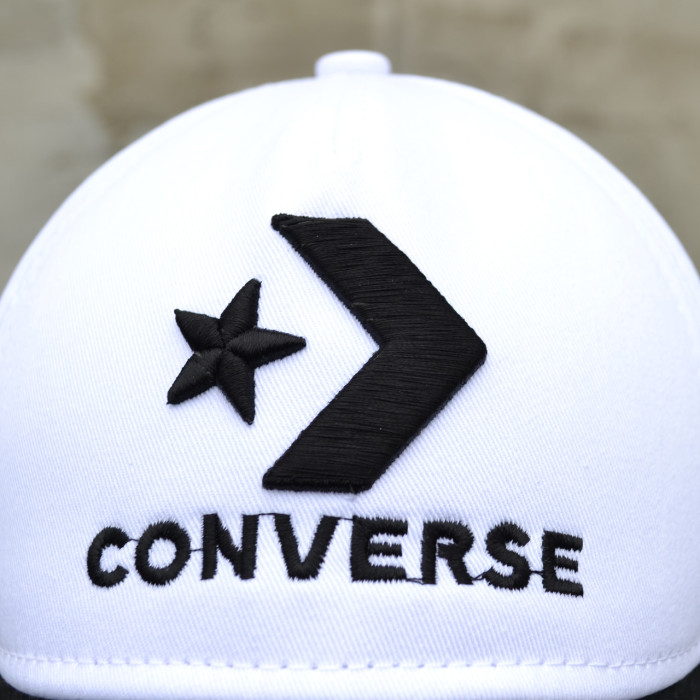 Кепка Converse бейсболка чоловіча чорно біла з вишивкою 3Д логотипом конверс