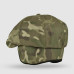 Warm cap with a cartoon eight-bladed logo of the Armed Forces of the Ukraine, army pixel cap with ears