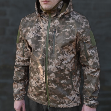 Куртка Softshell тактична камуфляж піксель, куртка софтшел піксель для військового ЗСУ
