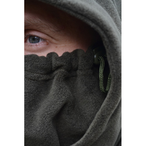 Olive khaki balaclava, warm fleece balaclava, winter balaclava with adjustable mask on clips, Ukrainian Armed Forces balaclava