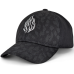 Men's black baseball cap with embroidered silver fire
