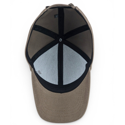 Men's mocha baseball cap with ethnic embroidery - summer cotton cap, stylish and high-quality