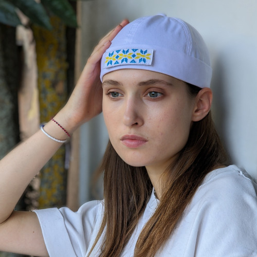Docker cap Кепка докера без козирка в комплекті з 3-ма змінними липучками, біла бейсболка з липучкою, унісекс Docker cap Кепка докера без козирка в комплекті з 3-ма змінними липучками, біла бейсболка з липучкою, унісекс