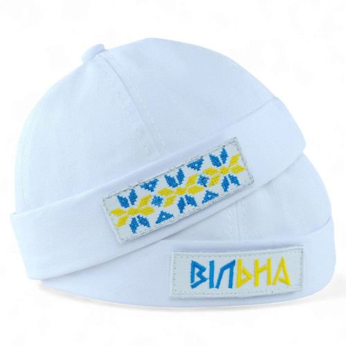 Docker cap Кепка докера без козирка в комплекті з 3-ма змінними липучками, біла бейсболка з липучкою, унісекс Docker cap Кепка докера без козирка в комплекті з 3-ма змінними липучками, біла бейсболка з липучкою, унісекс