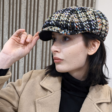 Преміум Хуліганка жіноча, стиль D.Hats, Кепка жіноча хуліганка твід