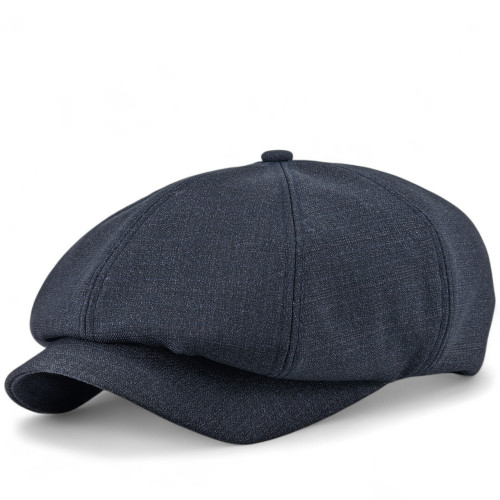British style cap, bully, graphite color, made of suit fabric