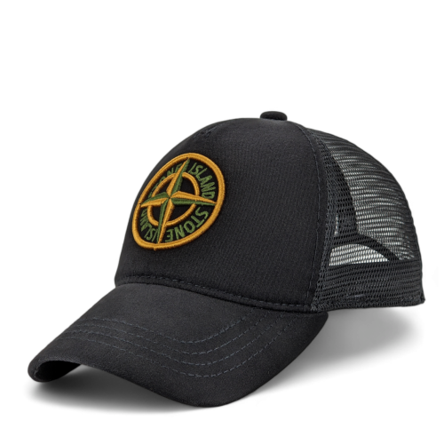 Summer baseball cap with Stone Island embroidery, summer mesh cap Stone Island