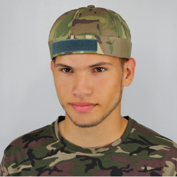 Кепка докера ЗСУ мультикам з липучкою, кепка без козирка тактична, Docker cap армійська камуфляжна, докерка