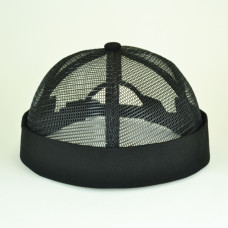 Black Docker Cap with Mesh, Unisex