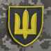 Chevron of the Land Forces of the Armed Forces of Ukraine (patch) on Velcro, yellow Trident patch