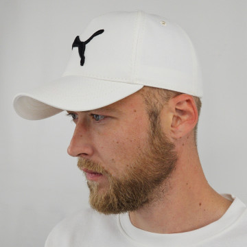 Кепка бейсболка чоловіча (біла) молочна з вишитим логотипом 3Д PUMA Пума