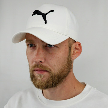 Кепка бейсболка чоловіча (біла) молочна з вишитим логотипом 3Д PUMA Пума