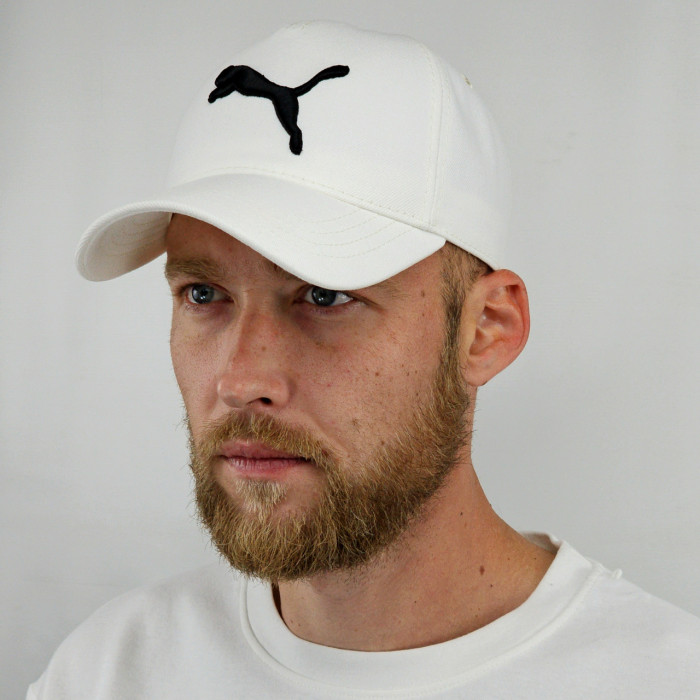 Кепка бейсболка чоловіча (біла) молочна з вишитим логотипом 3Д PUMA Пума