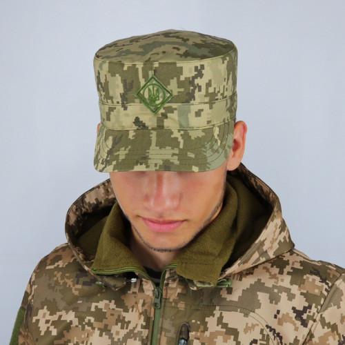 Pixel cap of the Armed Forces of Ukraine with a cockade, army cap, German pixel cap of the Armed Forces of Ukraine Pixel cap of the Armed Forces of Ukraine with a cockade, army cap, German pixel cap of the Armed Forces of Ukraine