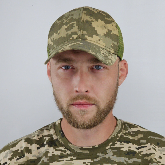 Кепка піксель, літня камуфляжна, військова, камуфляж піксель ЗСУ, бейсболка з сіткою Кепка піксель, літня камуфляжна, військова, камуфляж піксель ЗСУ, бейсболка з сіткою