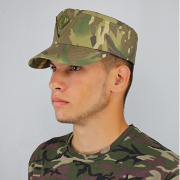 Кепка мазепинка мультикам ЗСУ з кокардою, кепка армійська австрійка, кепка ЗСУ мультикам