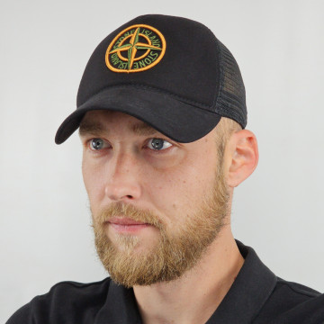 Кепка бейсболка літня з вишивкою Stone Island, кепка з сіткою на літо Stone Island