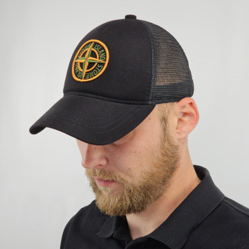 Кепка бейсболка літня з вишивкою Stone Island, кепка з сіткою на літо Stone Island