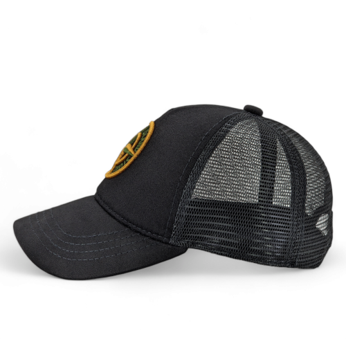 Summer baseball cap with Stone Island embroidery, summer mesh cap Stone Island