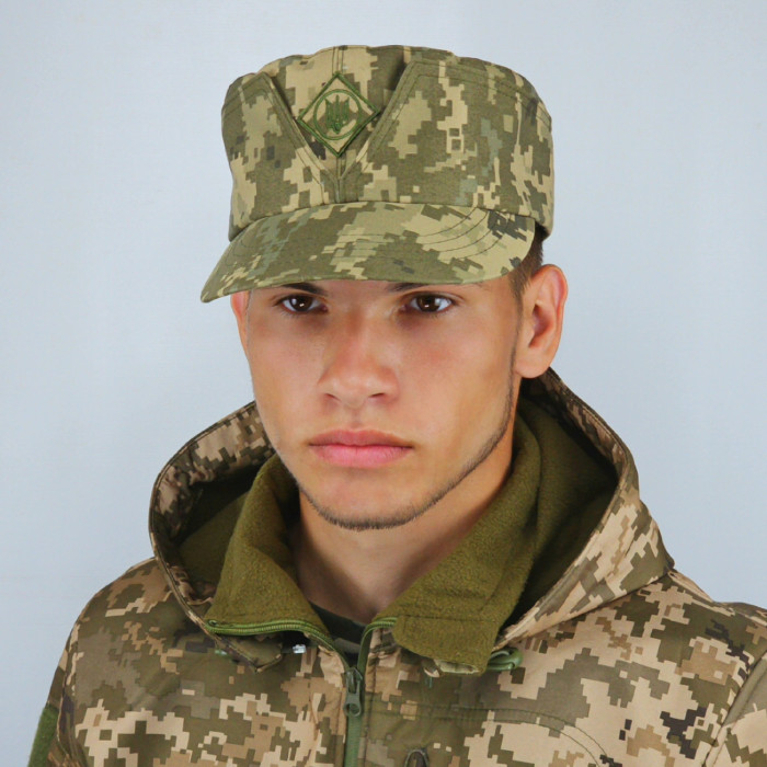 Кепка мазепинка піксель ЗСУ з кокардою, кепка армійська австрійка піксель, кепка ЗСУ Кепка мазепинка піксель ЗСУ з кокардою, кепка армійська австрійка піксель, кепка ЗСУ