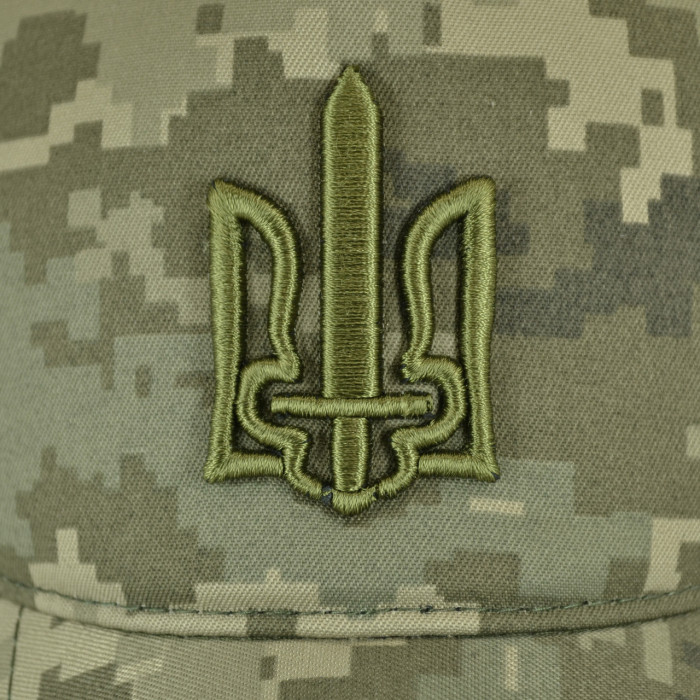 Кепка ЗСУ піксель з гербом, бейсболка тактична армійська військова камуфляжна, з ЗD тризубом Кепка ЗСУ піксель з гербом, бейсболка тактична армійська військова камуфляжна, з ЗD тризубом