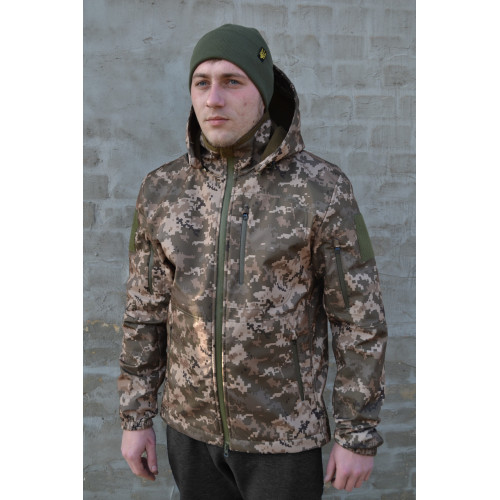Куртка Softshell тактична камуфляж піксель, куртка софтшел піксель для військового ЗСУ Куртка Softshell тактична камуфляж піксель, куртка софтшел піксель для військового ЗСУ
