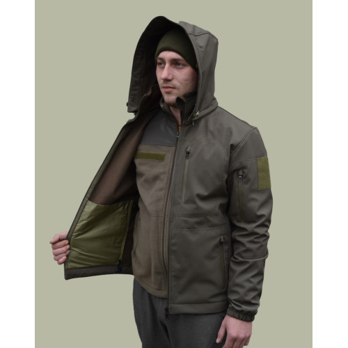 Куртка Softshell тактична польова олива, куртка софтшел олива хакі для військового ЗСУ