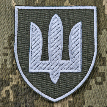 Шеврон Армійської Авіації ЗСУ (патч) на липучці, нашивка Тризуб білий