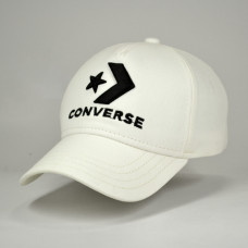 Кепка літня Converse бейсболка чоловіча молочного (білого) кольору з вишивкою 3D логотипом конверс