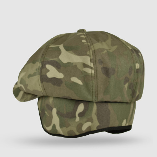 Warm cap with a cartoon eight-bladed logo of the Armed Forces of the Ukraine, army pixel cap with ears Warm cap with a cartoon eight-bladed logo of the Armed Forces of the Ukraine, army pixel cap with ears