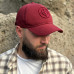 Stone Island burgundy baseball cap for men with 3D embroidery, cotton, sizes 56-60, spring-autumn