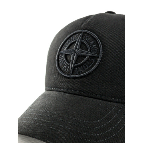 Кепка бейсболка Stone Island мужская черная с вышитым 3Д логотипом Кепка бейсболка Stone Island мужская черная с вышитым 3Д логотипом