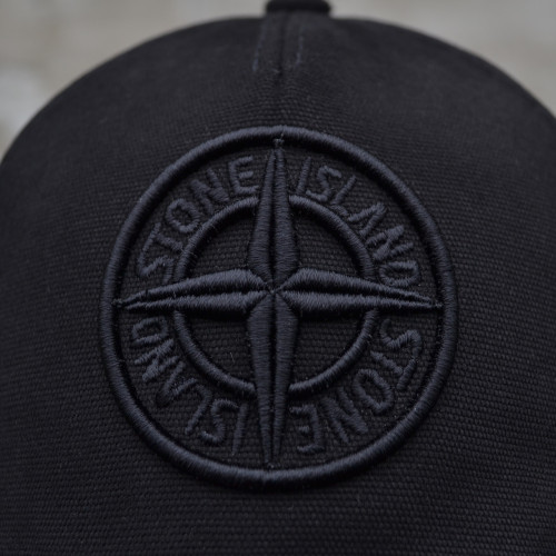 Кепка бейсболка Stone Island мужская черная с вышитым 3Д логотипом Кепка бейсболка Stone Island мужская черная с вышитым 3Д логотипом