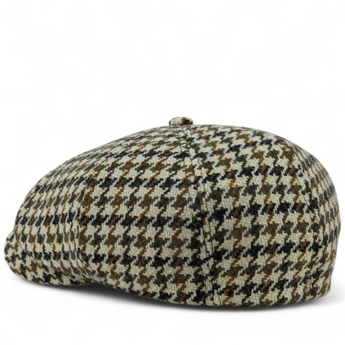 Hooligan eight-blade tweed, Gatsby cap, Cap with paw print brown-beige