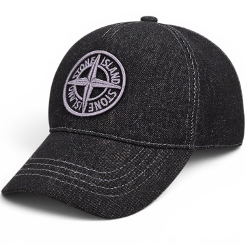 Кепка Stone Island чоловіча джинсова бейсболка з 3D вишивкою весна-осінь