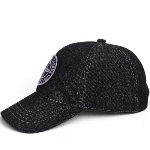 Stone Island men's denim baseball cap with 3D embroidery spring-autumn Stone Island men's denim baseball cap with 3D embroidery spring-autumn