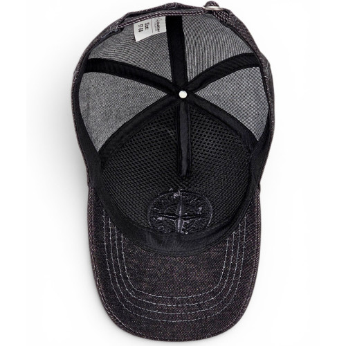 Stone Island men's denim baseball cap with 3D embroidery spring-autumn Stone Island men's denim baseball cap with 3D embroidery spring-autumn