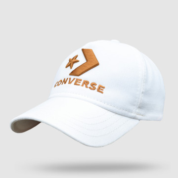 Кепка бейсболка чоловіча молочного (білого) кольору 3D логотипом Converse, кепка бейсболка Converse